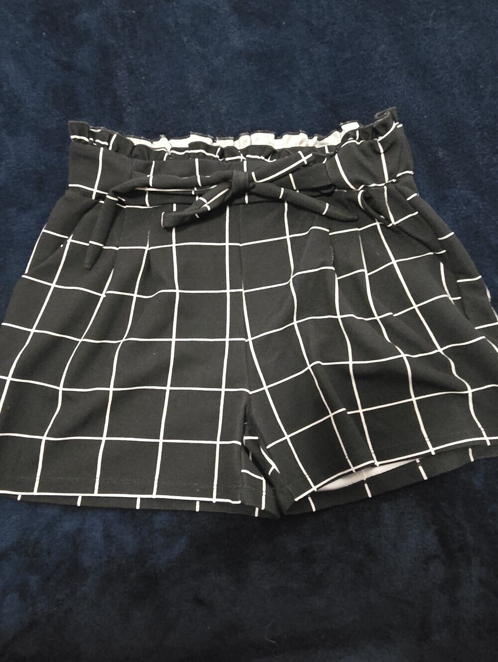 High-Waist Black And White  Shorts